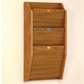 Vertex 3 Pocket Privacy Letter Size Chart Holder in Medium Oak HIPAA Compliant VE929826